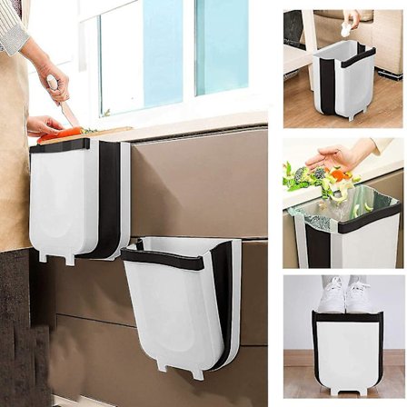 Ripustusroskis, taittuva keittiön kaapin ovelle, pieni kompakti roskakori