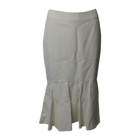 Alexander McQueen Pre-owned Fluted Kjol in Cotton vit, Dam, Dam, Storlek: S