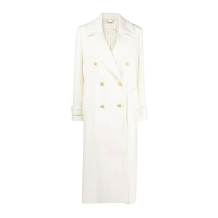 Chloé Double-breasted coats Hvid, Dame Uldfrakker