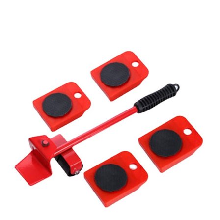 Sæt med 5 møbeltransportruller - 4 møbelhjul og 1 donkraft - Lastkapacitet 150 kg hver, kolezy_xx