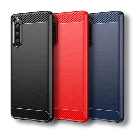 SKALO Sony Xperia 10 V Armor Carbon Stødsikker TPU-cover - Vælg farve
