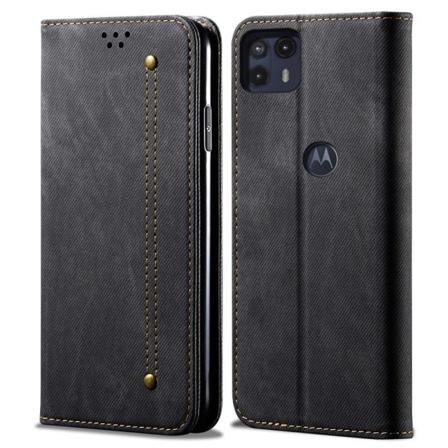Jeans Motorola Moto G50 5G Flip Suojakotelo - Musta Black