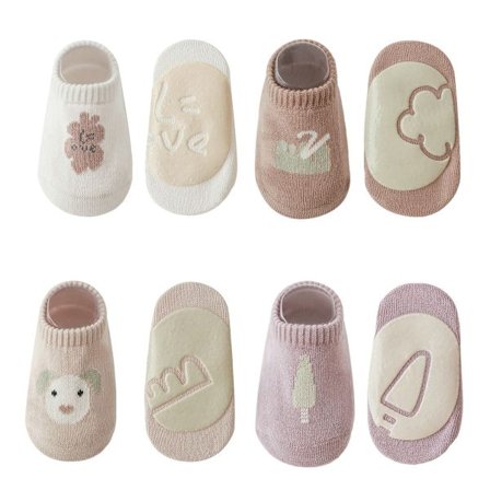 Baby Bomullsgripsocka Vinter Varma Tjocka Halkfria Småbarn Pojkar Flickor Cre Kombi 4 KLB