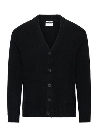 Lindbergh Lambswool Button Cardigan - Black - M