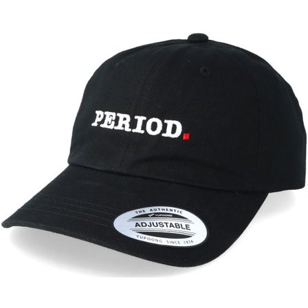 Period - Svart adjustable Keps - Clean Typo Black Dad Hat @ Hatstore
