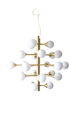 Aneta Lighting COSMOS taklampe 24-arm, matt messing/hvit