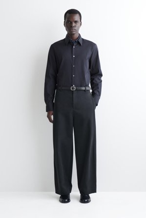 COS Homme Chemise Slim En Popeline De Coton in Bleu