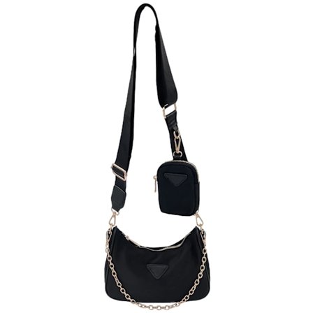 Axelremsväska och handväska