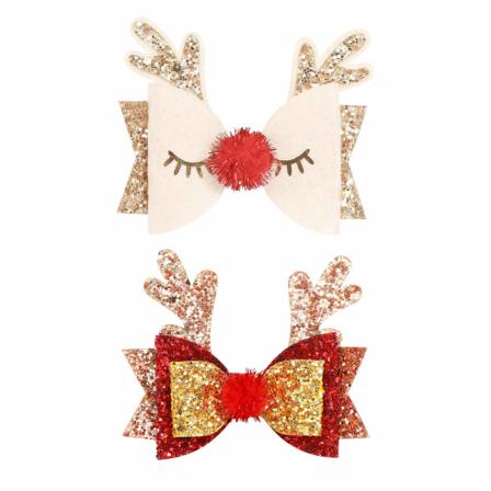 Hårspännen med rosett och glitter för flickor