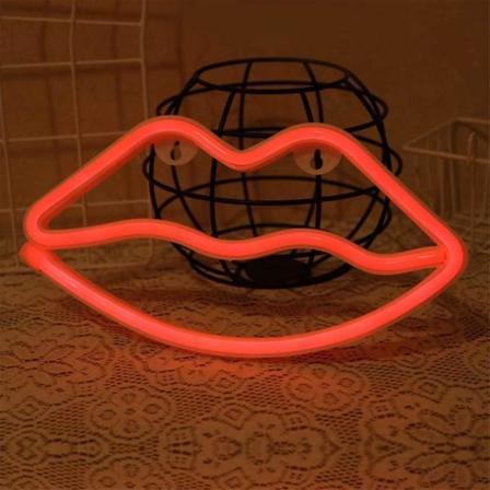 Led Rød Lepp Neon Nattlys Er Egnet For Valentinsdag Dekorasjon Bryllup