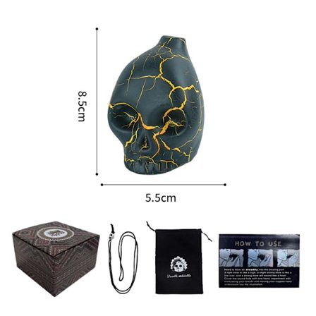 2025 Siste Modell Aztec Fløyte Spøkelse Skremmende Død Virkelighet Menneskelig Skrik Krig Hodeskalle Gave Håndverk, Halloween skrekkrekvisitter, 