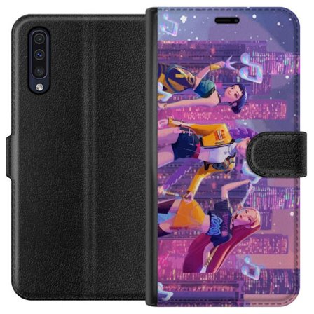 Kompatibel Tegnebogsetui til Samsung Samsung Galaxy A50 Futuristisk K-Pop Demon Hunters pigegruppe illustration med neonbyens popkultur æstetik og kr
