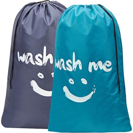2-pack XL Wash Me Rese-tvättväska, maskintvättbar smutsad organizer, stor nog att rymma 4 laster tvätt, lätt att montera en tvättkorg eller