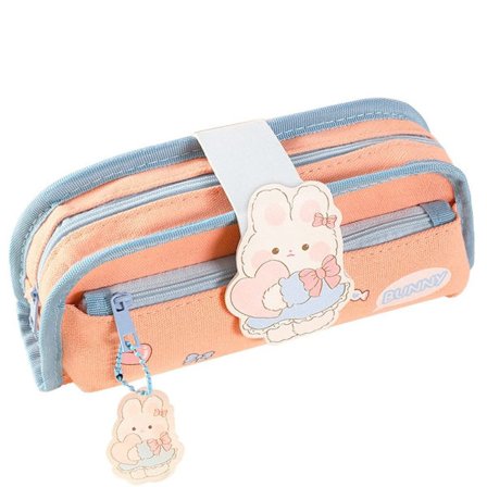 Pennepose Blyantæske ORANGE MED HANDSÆNG MED VEDhæng