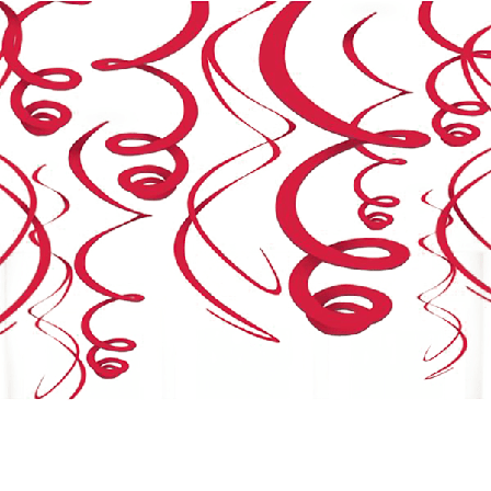 Amscan Swirl Plast Party Dekorationer En Storlek Röd Red One Size