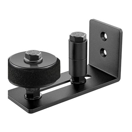 Justerbar gulvguide til væg/dørsokkel til træskydedøre, sort