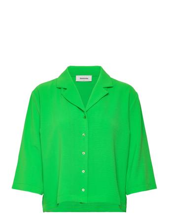 Aaliyahmd Shirt Langermet Skjorte Grønn Modström*Betinget Tilbud