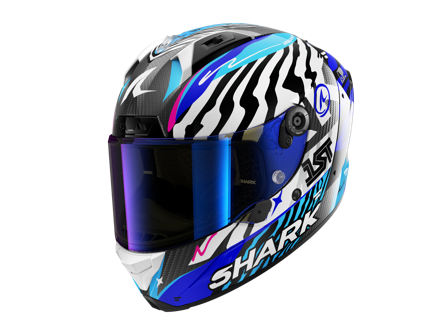 Shark Aeron Speed-Fancy Full Face Helmet White/Blue L