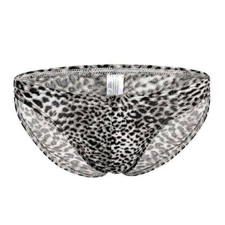 Sexede leopard trekant trusser til mænd, lav talje, G-streng, polyester, åndbare, høj elasticitet, fugttransporterende underbukser