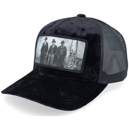 Calza Pennello - Schwarz Trucker Cap - Mob Gang Patch Velvet Black A-Frame Trucker @ Hatstore