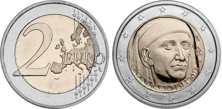 Italien 2013 - 700 år for Giovanni Boccaccio - 2 euro mønt