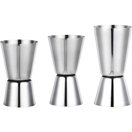 Mittakuppi - Jigger cocktaileille - 3 kpl - Ruostumaton teräs - 15 ml / 30 ml - 20 / 40 ML
