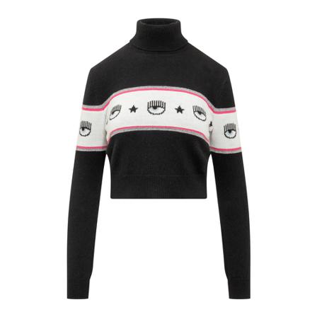 Chiara Ferragni Collection, Turtlenecks Zwart, Dames, Maat:XS