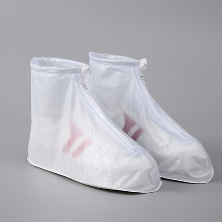 Vattentätt och halkfritt skoskydd, återanvändbart portabelt lätt att bära regnskoskydd, skydd för utomhusskor för män och kvinnor, vit