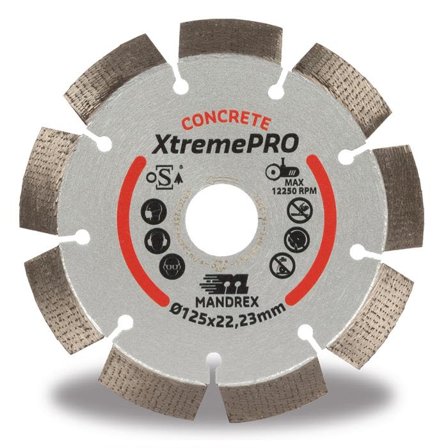 Mandrex Concrete XtremePRO Kappeskive 125 mm, Maskintilbehør & forbruk