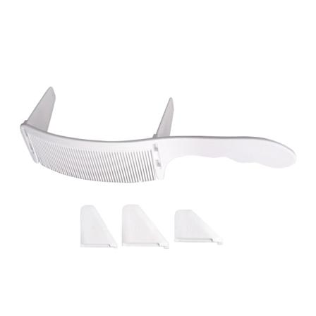 1/2/3 slitstark böjd kam för frisörfrisörens rygghår White 21.6 x 5.2cm 1Set