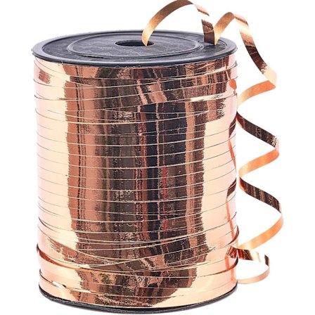 Rosaguld, 1/5 " x 400 m Krøllebånd, Iridescent Kruset, Skinnende Metallisk Gaveindpakningsbånd til Ballonsnor, Hår, Floristblomster (1