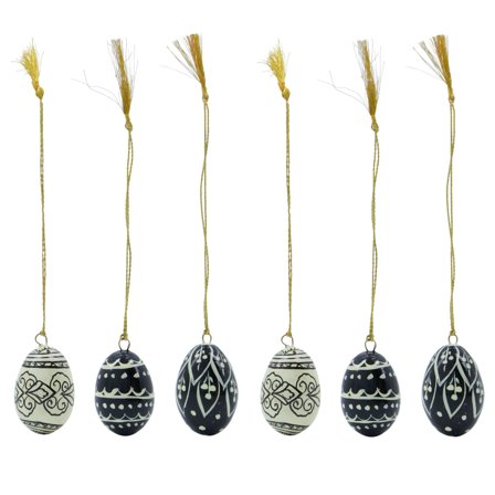 House doctor Deco påskhänge 3 cm 6-pack, svart/vit | Inredning > Prydnader & Dekorationer | Bagaren och Kocken