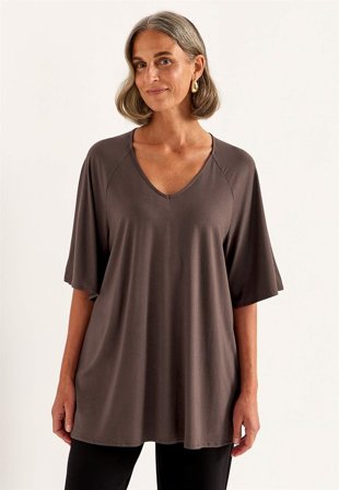 Cellbes of Sweden - Tunika Premium i modal i mørkebrun til damer i størrelse 58/60