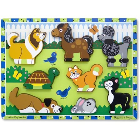Melissa & Doug Pets Træ Puslespil (8 brikker)