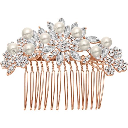 1 brudkamm med imiterade pärlor och kristaller - bröllopsaccessoar för håret