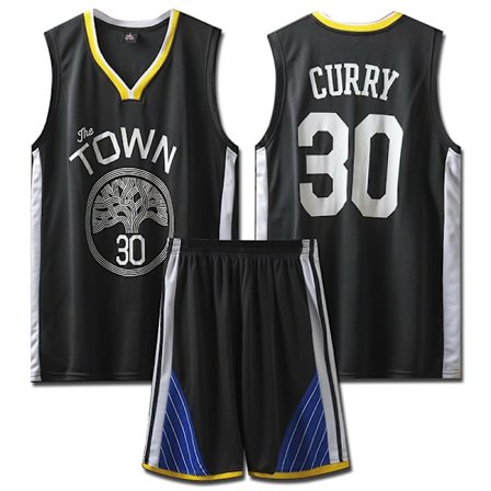 NBA Basketball Uniform GSW Black Suit-No. 30 Curry