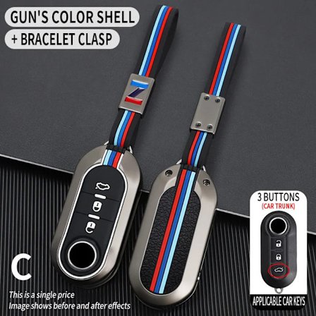 3 Knappar Bil Stopp Flip Nyckel Fodral Skydd för Fiat Ducato 500 500L Panda Grande Punto Lancia Musa Auto Skal Fob Tillbehör