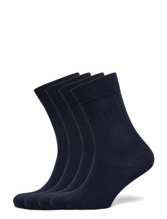Timber 4-Pack Socks - Block Striped Blue Knowledge Cotton Apparel
