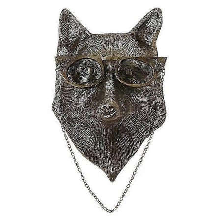 Antik Brons Djurhänge Inomhus Hem Sovrum Dekoration Vardagsrum Öppen Spis Harts Hantverk Väggdekoration, Björnhuvud/Rävhuvud