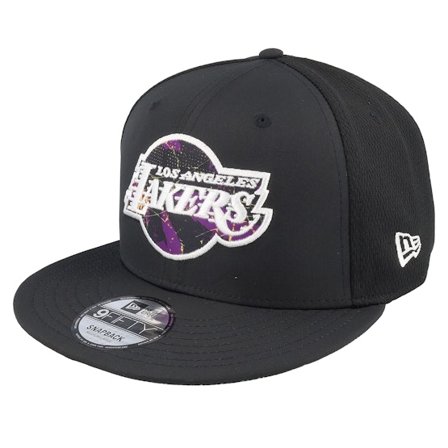 New Era - Los Angeles Lakers Print Infill 9FIFTY Black Snapback Snapback Black Cap - NBA @ Hatstore