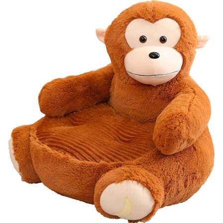 Barnsoffa, mjuk och bekväm plyschsoffa, barnrumsinredning (Apa)