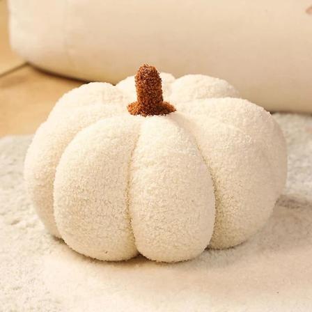 Pumpa Decor Plyysi kurpitsa tyyny, Halloween kurpitsa täytetty lelu kurpitsa 3d-muotoinen tyyny kodin sisustukseen valkoinen 20cm