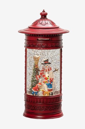 Konstsmide - B/O Wl Brevlåda & Snögubbe 26,5cm - Röd - Dekorativ julbelysning - Från Homeroom