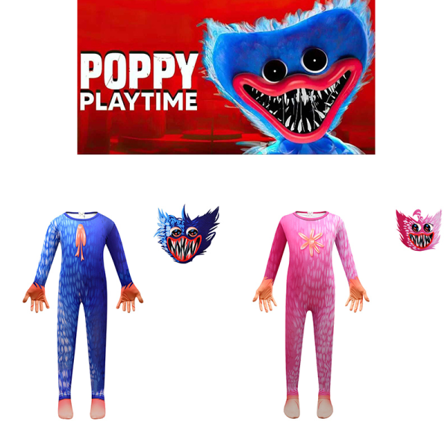 Halloween Cosplay Poppy Playtime Huggy Kid -asut Blue 110cm