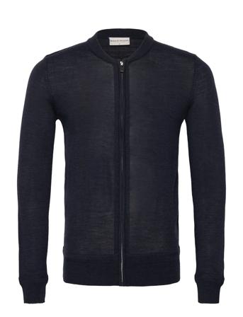 Bs Alon Regular Fit Knitwear Tops Knitwear Full Zip Jumpers Navy Bruun & Stengade
