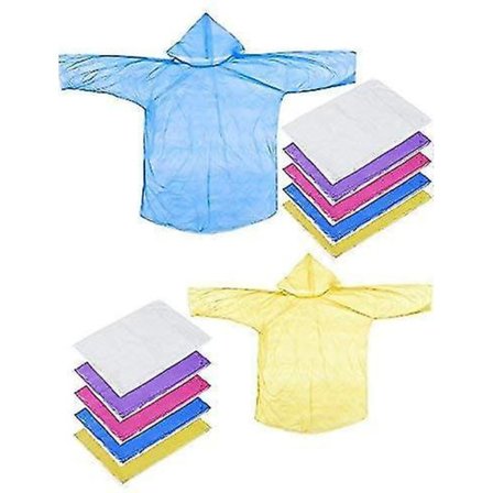 12 stk. Regnponcho Engangs Familiepak Til Udendørs