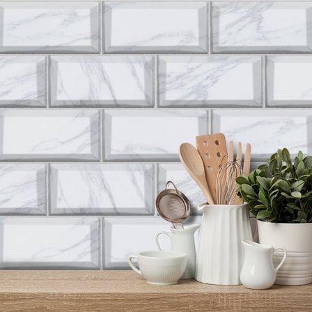 9 kpl 20*10cm/7.87*3.94" Amerikanen tiiliseinätarra Valkoinen Imitati