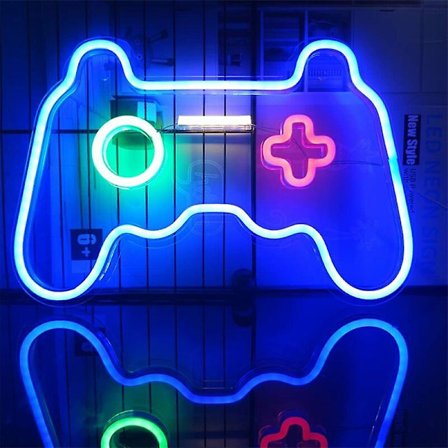 Spill Neon Gaming Neonlys LED Neonlys Veggdekor Neonskilt Soverom Barn Lekeplass Neon Party Romdekor