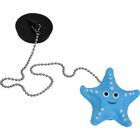 Badkarsavlopp med kedja i rostfritt stål (45 mm - Blå)