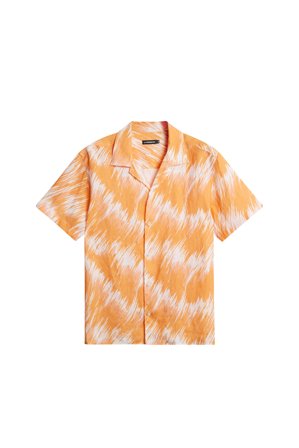 J.Lindeberg - Elio Linen Printed Shirt - Orange - Mann - S